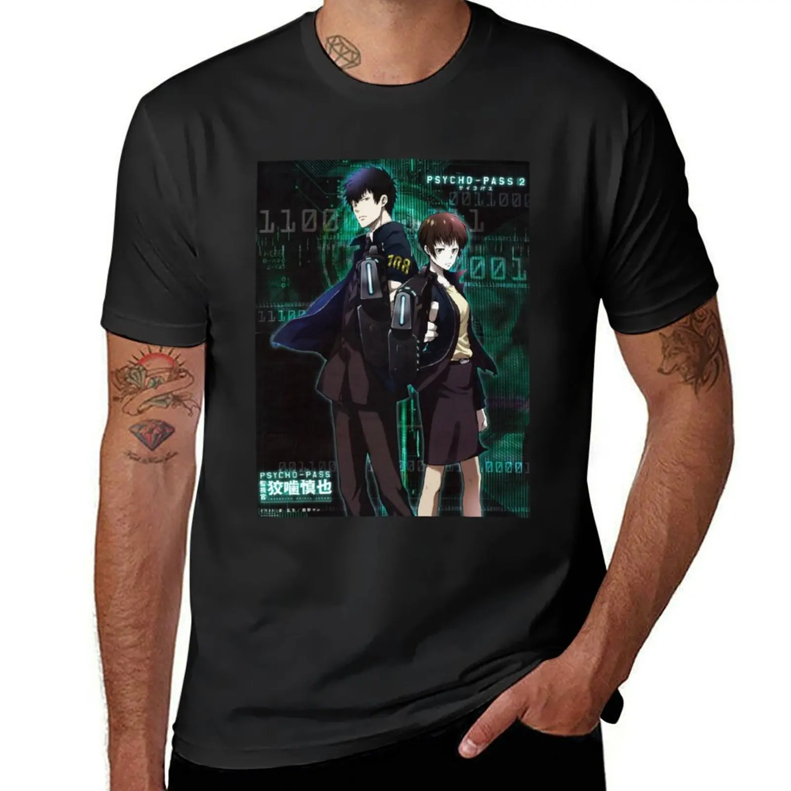 psycho pass T-Shirt tees aesthetic clothes boys animal print korean fashion Men's clothing