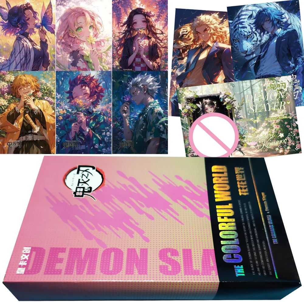 

Anime Demon Slayer Color Paper Collection Cards Kochou Shinobu Kanroji Mitsuri Sweet Temptation Character Hobby Cards Kids Gifts