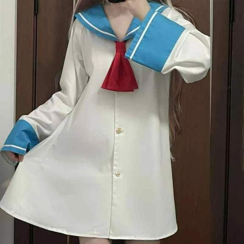 Japanese Sweet Lolita Style Coats Women Kawaii Sailor Collar Bow Cosplay Costumes School Girl Y2k Aesthetics Jk Uniform Jackets