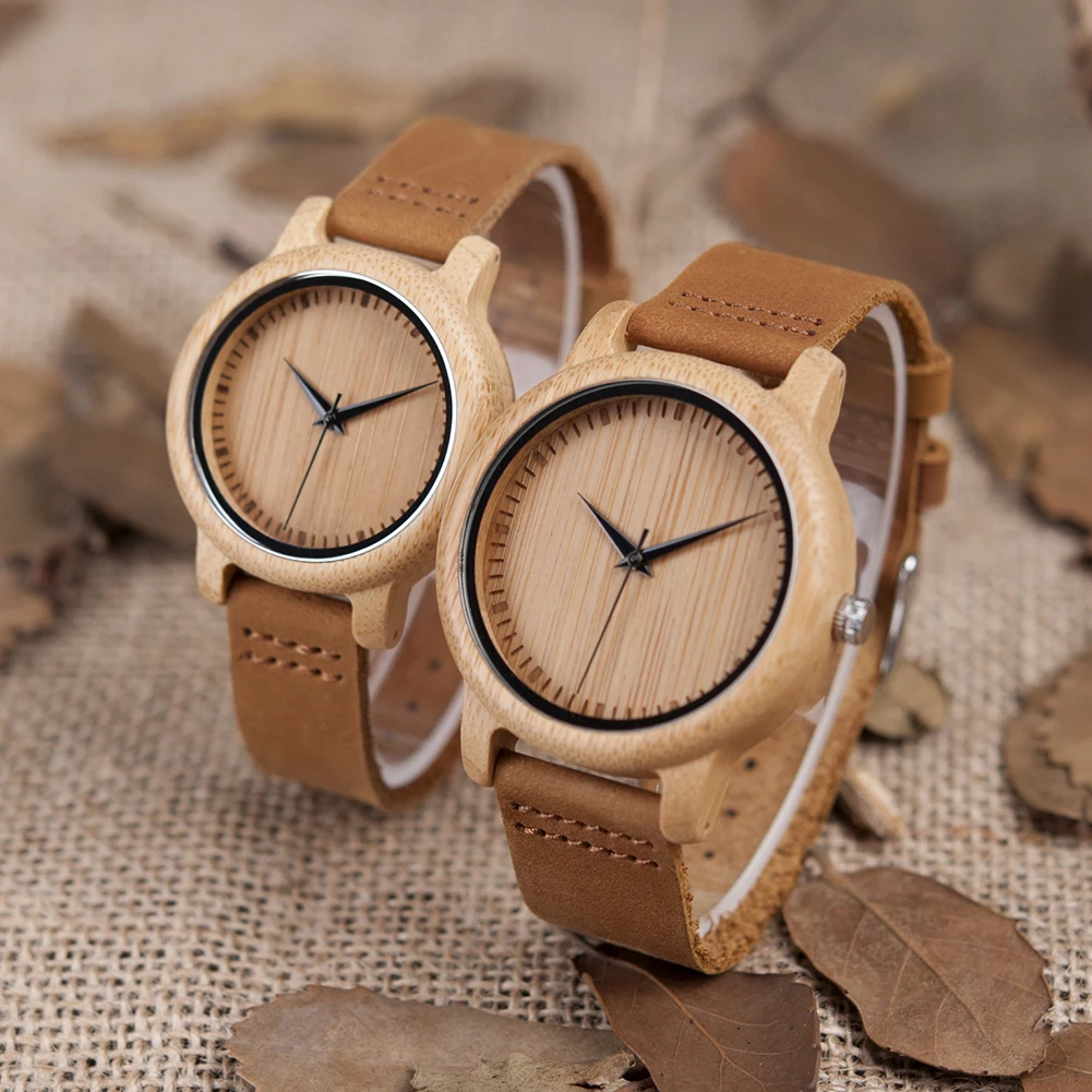 BOBO BIRD Bamboo Watch Couple Wrist Watches Men Women Casual Wooden Quartz Timepieces Ladies Clock Anniversary Gift Dropshipping