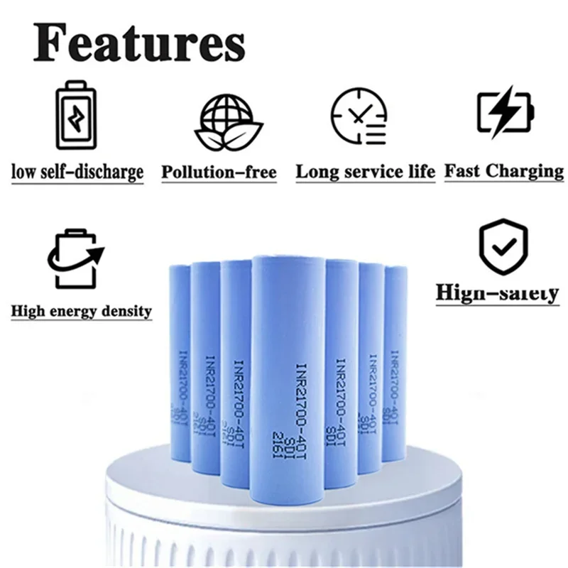 INR21700-40T 4000mAh 30A 3.7V High discharge/large capacity lithium-ion battery for flashlights, electric cars, power tools, etc