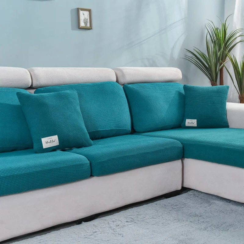 Verdickter, elastischer Sofabezug für das Wohnzimmer, einfarbiger Möbelschutz, Sofakissenbezug, abnehmbarer Sofabezug. – Detail 35