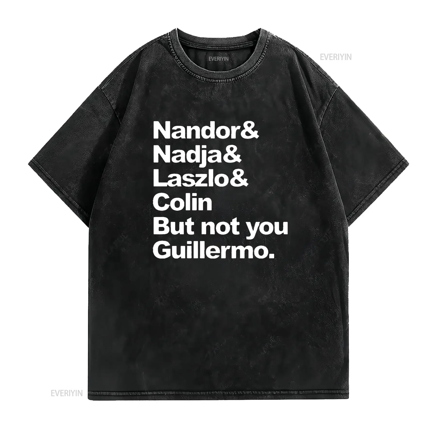 Womens What We Do In The Shadows Cast T Shirt Black 2XL vintage Washed Casual Stylish designer clothes homme Stretched