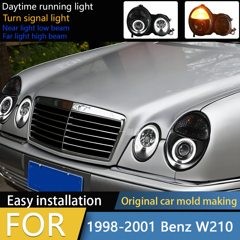 

Модифицированные светодиодные фары для Mercedes-Benz E Class W210 1998 1999 2000 2001, дневные ходовые огни, биксеноновые