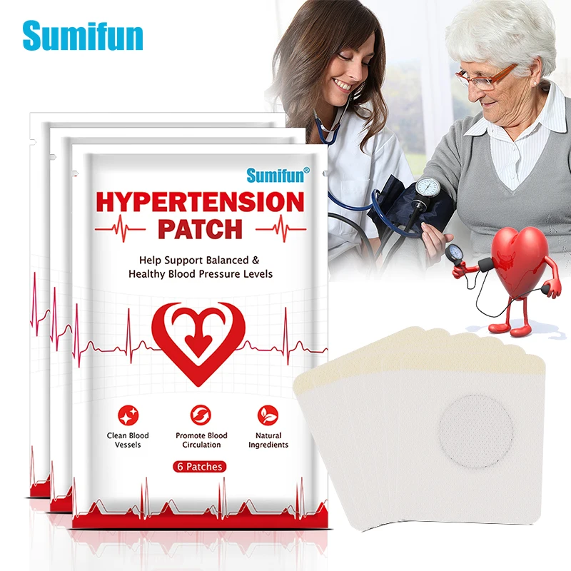 

6/12/18pcs Hypertension Treatment Patch Clean Blood Vessel Care Sticker Reduce High Blood Pressure Herbal Plaster