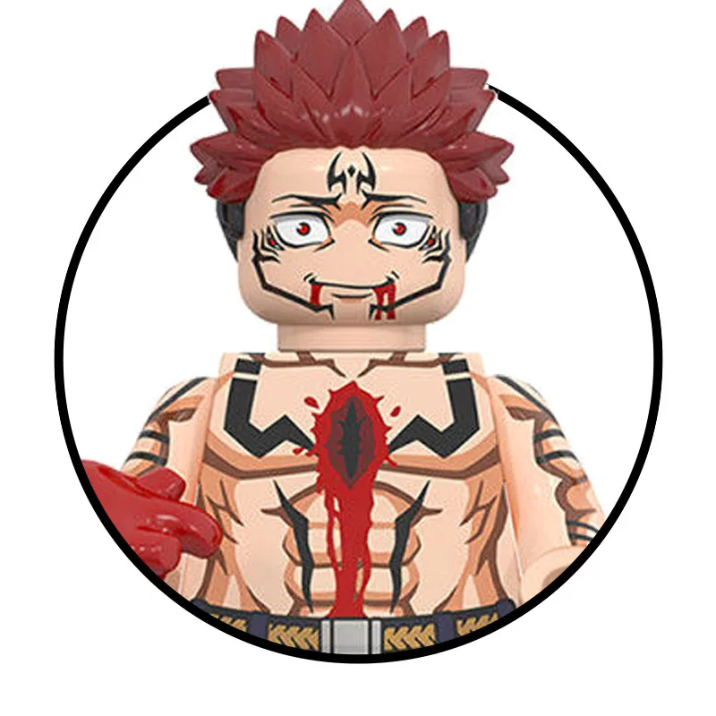 Jujutsu Kaisen Bausteine Itadori Yuji Gojo Satoru Ryomen Mini-Actionfiguren Zubehör Weihnachtsgeschenk für Kinder