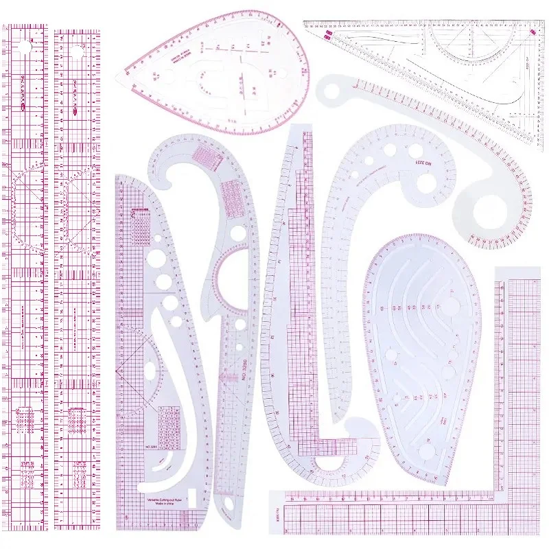 Multifunctional French Curve Ruler Soft Plastic Patchwork Ruler Measure Dressmaking Drawing Template Craft Sewing Tools