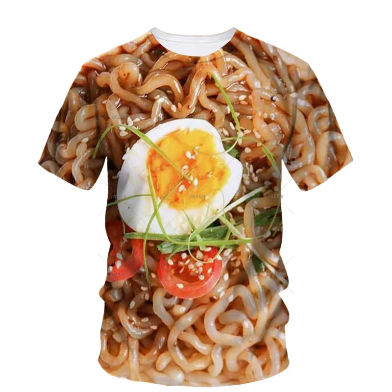 Harajuku 3D Delicious Instant Noodles Printing T Shirt For Men Funny Streetwear Tee Shirts Unisex Fashion Patterns T-shirts Tops