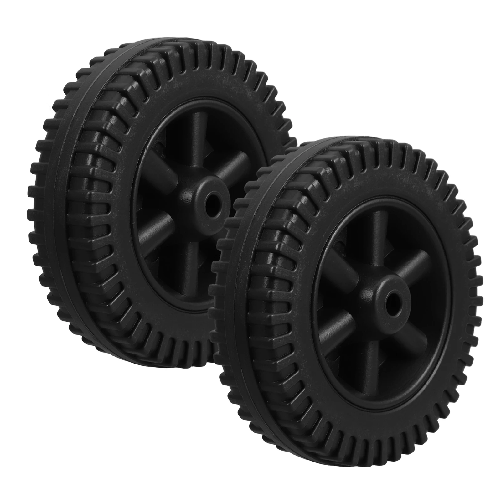 

2 Pcs BBQ Grill Wheel Accessories 6 Inch Airless Tires Replacement Lawnmower Cart Wheel Durable PE Material Easy Assembly Heat
