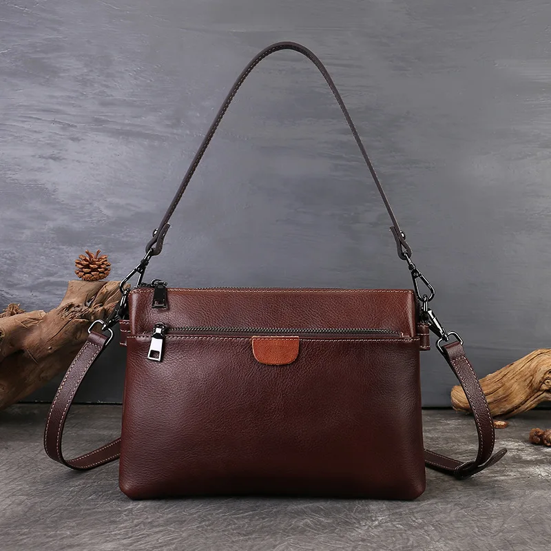 Minimalist Shoulder Bag for Women Genuine Leather Work Large Square Convertible Interior Organizer Adjustable Strap Luxury
