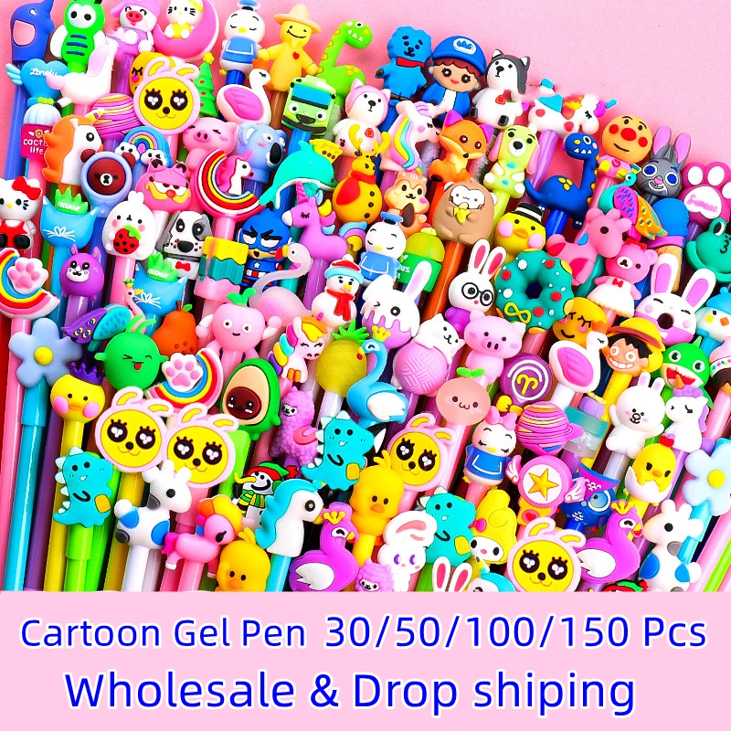 

30/50/100/150 Cute Cartoon Gel Pen 0.5MM ink Pen Birthday Gift School Award Student Gift Fun Girl Pen Writing Korean Stationery