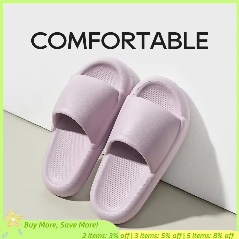 

UTUNE Thick Sole Women Slippers Summer Massage Soft EVA High Heel Bath Indoor Home Slides Sandals Couple Anti-slip Outside Shoes