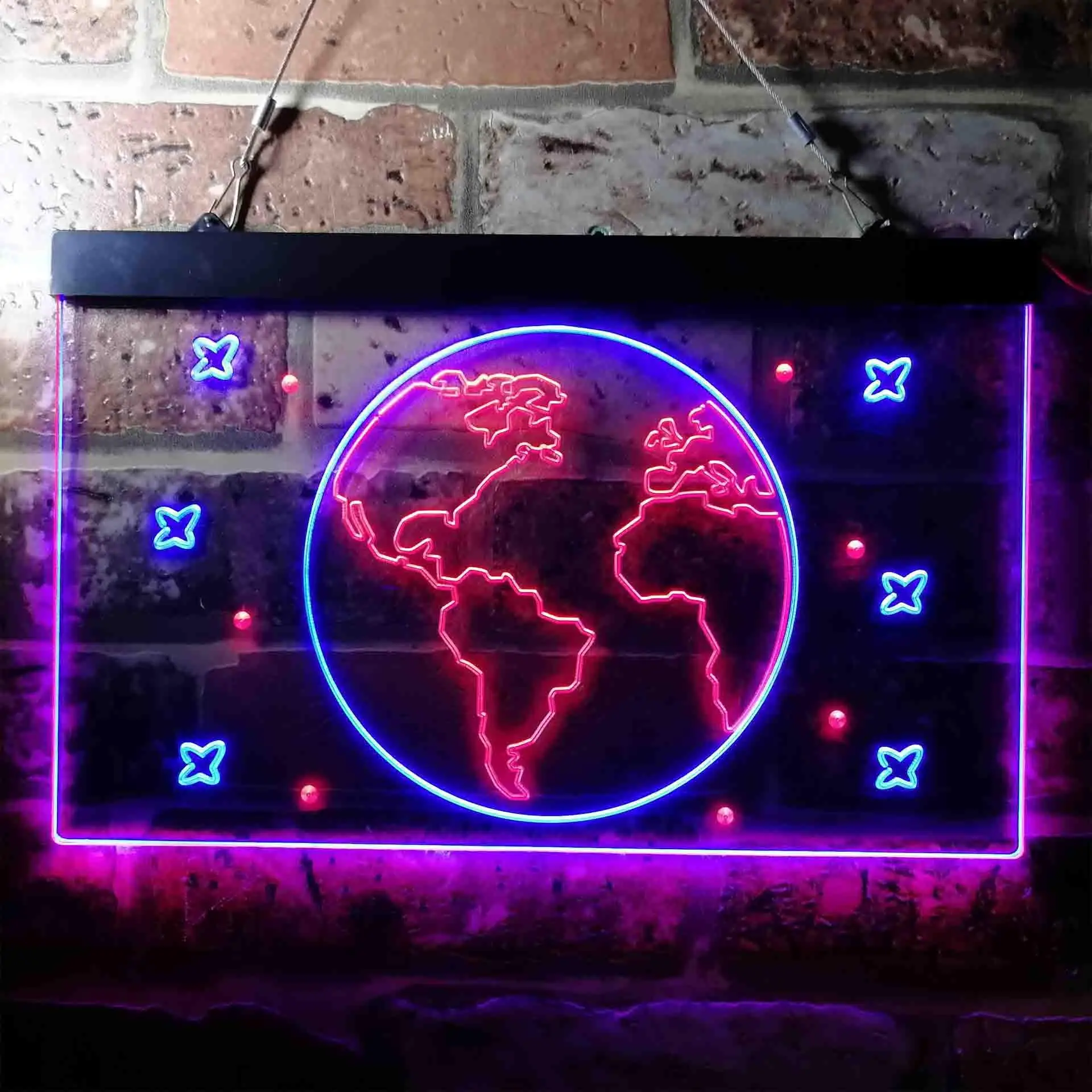 The Earth Planet Galaxy Space Dual Color Led Neon Sign st6-i3705