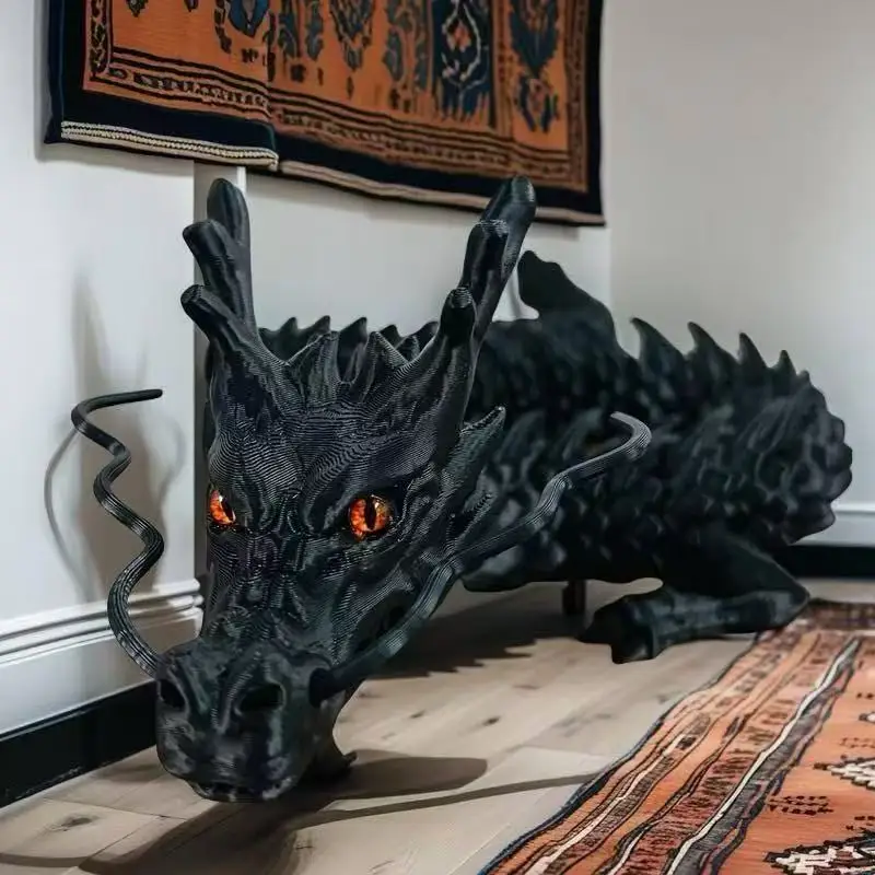 Extra Large 80cm 3D Printed Dragon Model Joint Movable Desktop Ornaments Kids Adult Bedroom Dragon Statue Decors Valentine Gifts