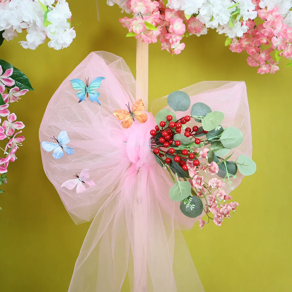 

50 см очень большой бант из органзы, реквизит для фотосъемки, подвесное украшение, рождественский свадебный магазин, окно, домашний декор, принадлежности для отелей