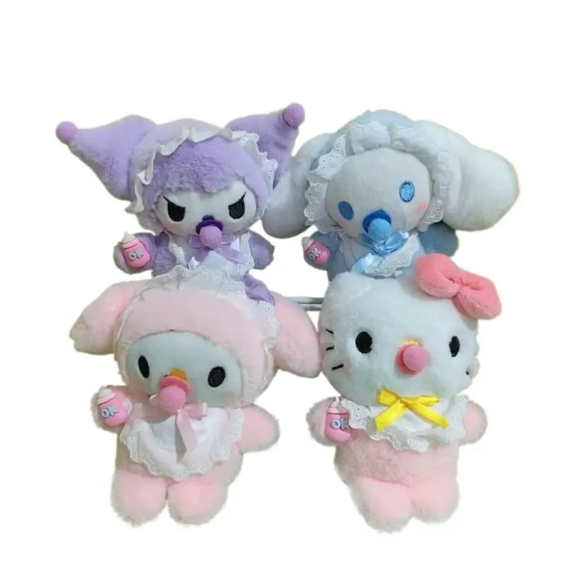 Sanrio Baby Series Schlüsselanhänger Kawaii Hello Kitty My Melody Cinnamoroll 15 cm Plüschpuppe Anhänger Tasche Dekoration Geburtstagsgeschenk