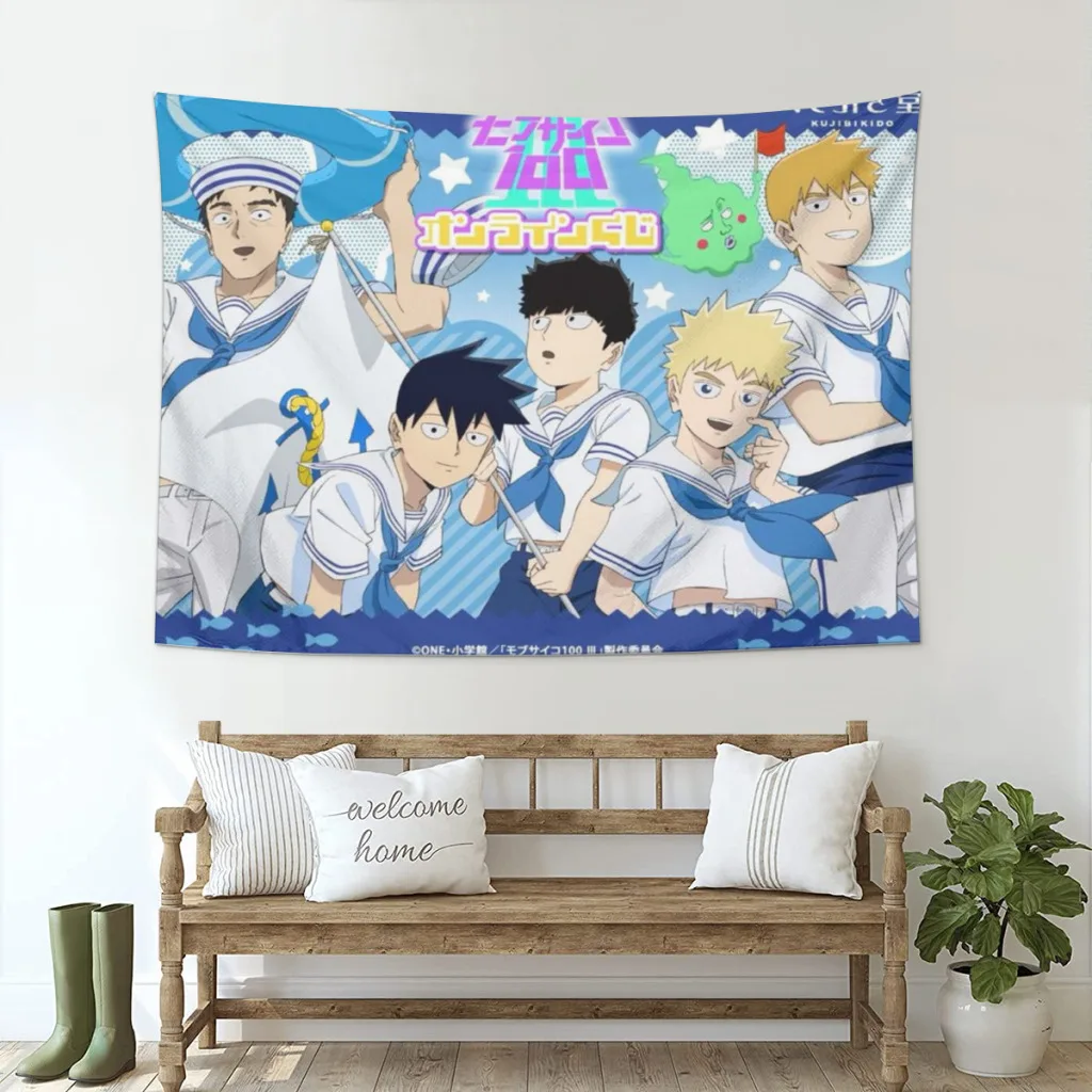 Mob Psycho 100 Tapestry  Room Décor Aesthetic Home Decoration Bedroom Wall Art