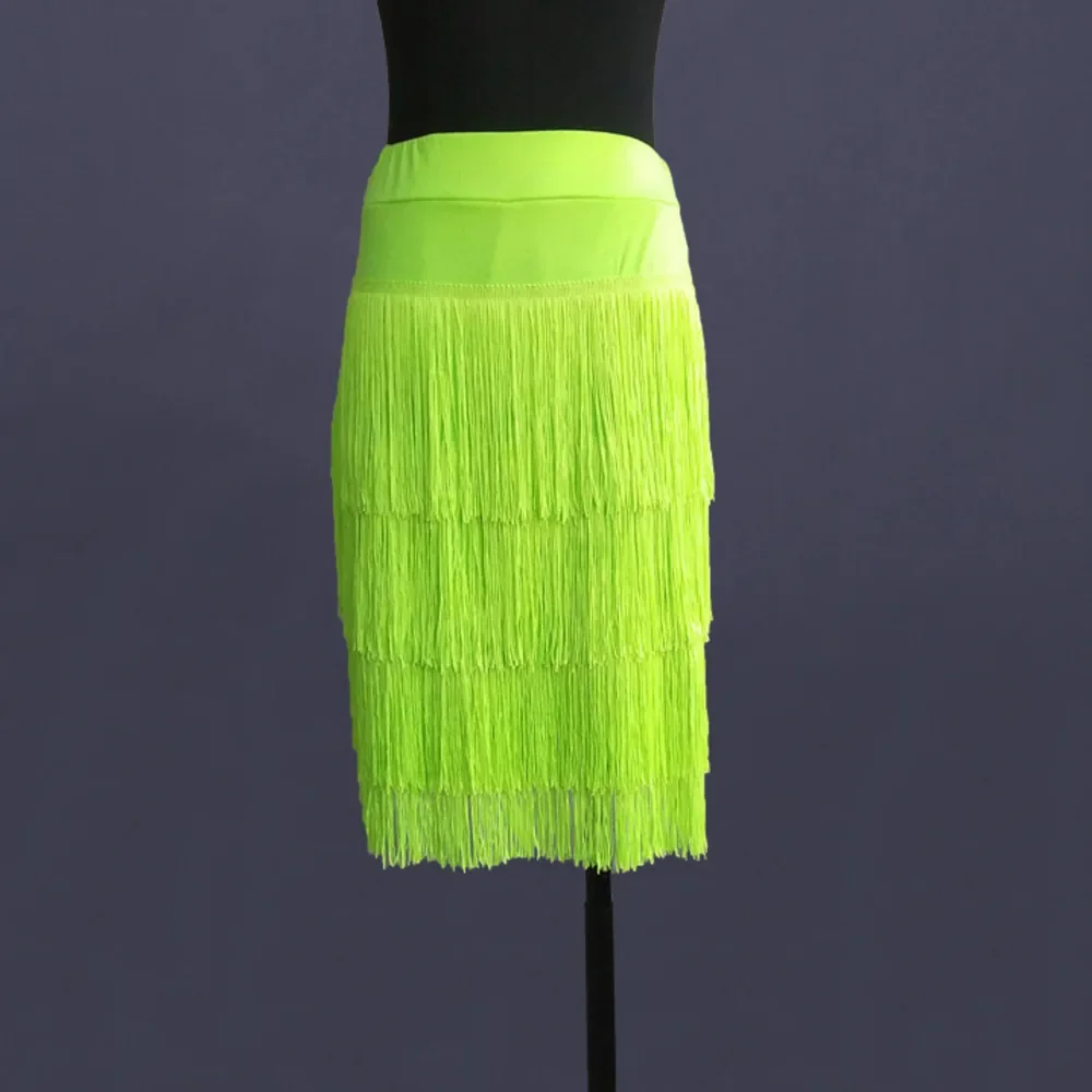 Adult Latin Dance Skirt Female Tassel Latin Dance Skirt Women Fringed Skirt Lady Cha Cha Rumba Samba Fringe Practice Costumes
