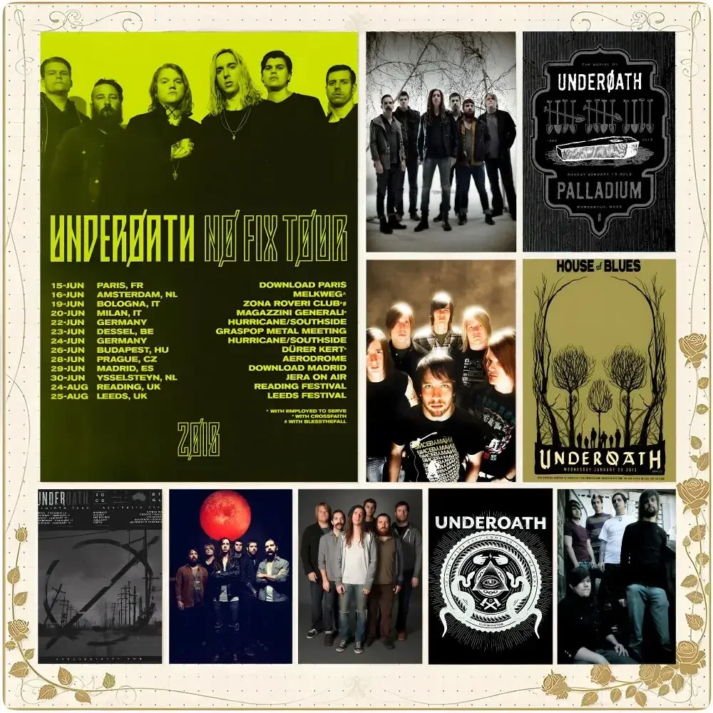 Metal Band Christian Post Hardcore Underoath Poster Framed Wall Art Painting for Living Room Interior Decor and Gift Options