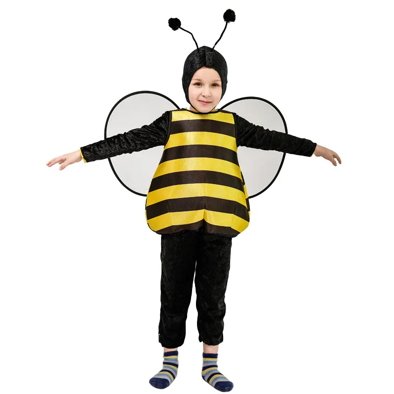 

Halloween Children Cute Bees Stage Show Clothes Holiday Party Funny Cosplay Costume Black Tuxedo Suit Stage Performance Costume