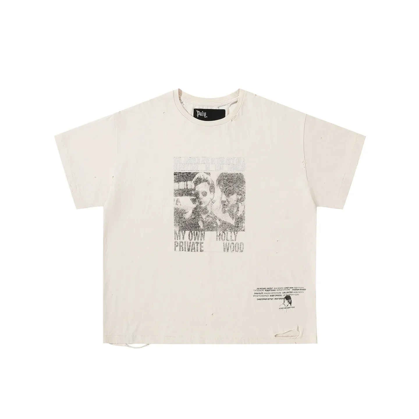 PalyHollywood Lost Angel Portrait Washed Damage Loose Short Sleeve T-Shirt 25FW