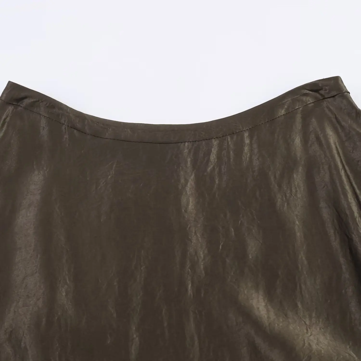 BSAY Satin Texture jupe Midi pour les femmes mode automne hiver nouvelle couleur unie Chic femme taille haute jupes élégantes Mujer