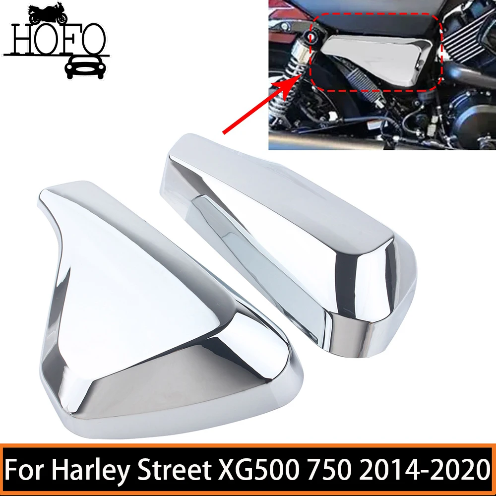 

For 2014-2020 Harley Street XG500 750 Motorcycle Battery Side Fairing Covers Left Right Battery Cover Chrome