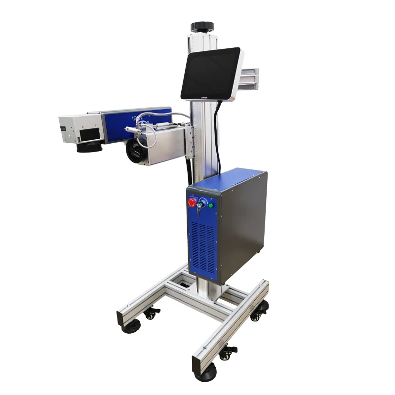 آلة وسم الذبابة 30 وات من الألياف La ser IPS-LF30 F نقش عبر الإنترنت معدن الألومنيوم الصلب شعارات أبجدية رقمية رموز شريطية الرسومات #1