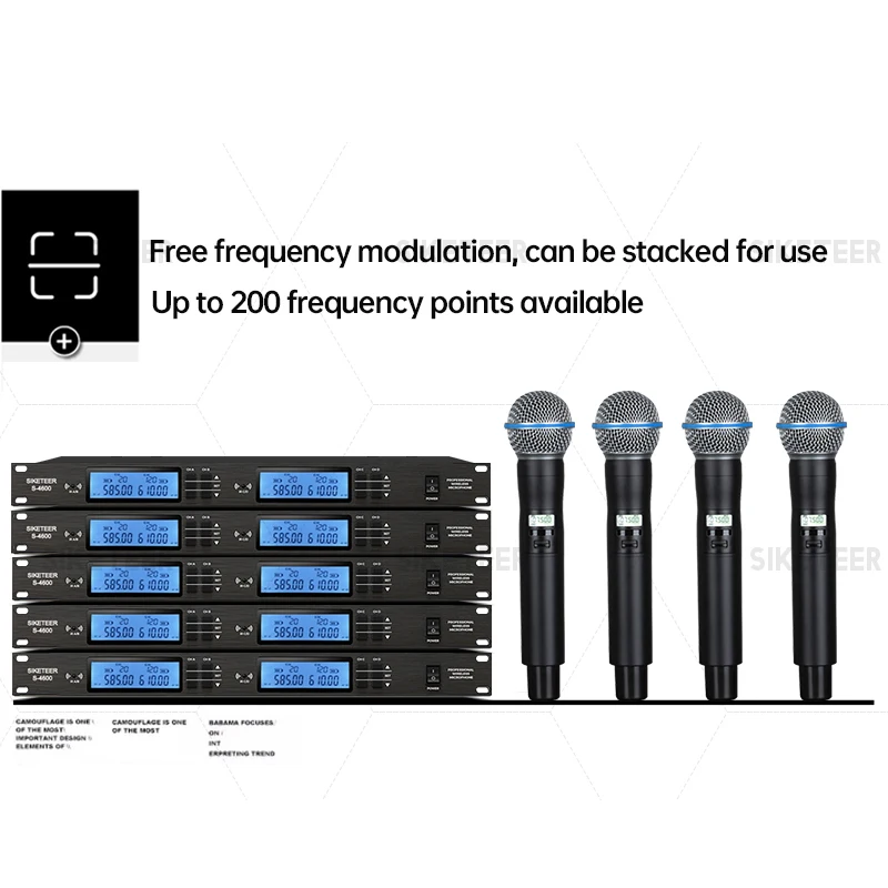 Professional UHF wireless microphone full metal shell handheld lavalier microphone suitable for wedding stage microphone