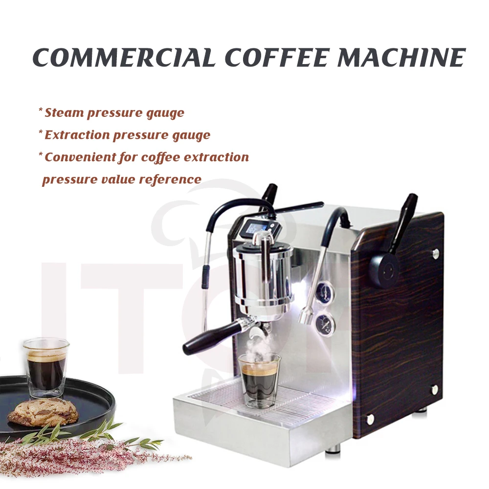 ITOP 9Bar Semi-Automatic Espresso Machine Maker Adjustable Temperature Pressure Pre-Infusion Time Rotary Pump Pure Copper Boiler