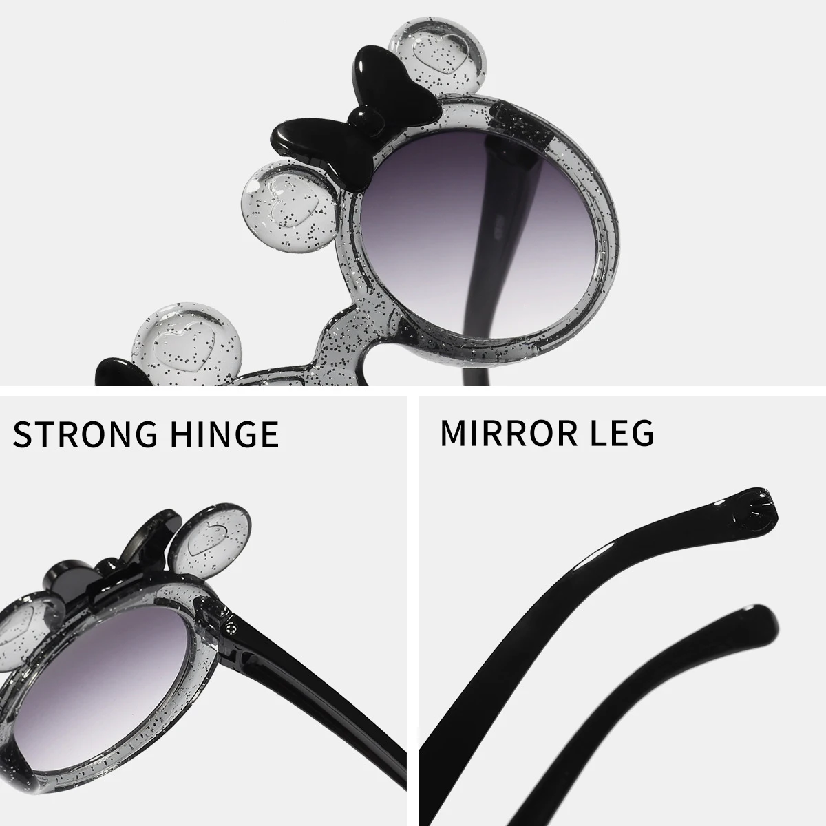 2025 Cartoon Cute Photo Concave Shaped Glasses Children's Bow Candy Colored Sunglasses For Girls, Trendy Sunglasses, image 3
