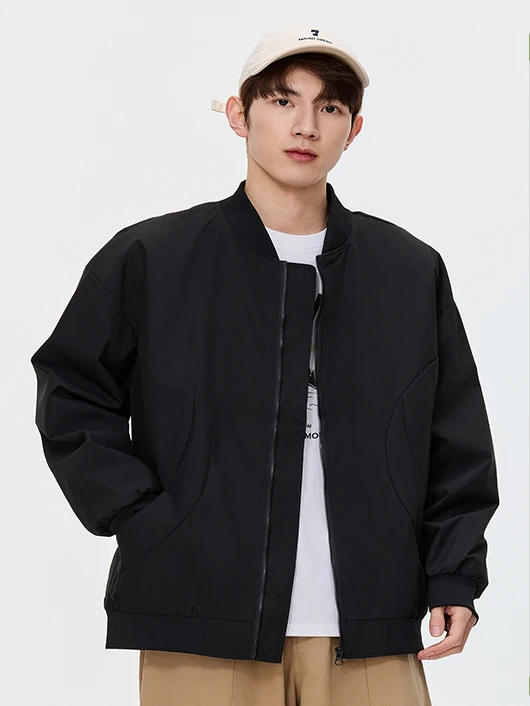

2025 Spring Autumn Slim Fit Thin Flight Jaet Men's Baseball Collar Korean High Street Trend Casual Coat Polyester Fabric