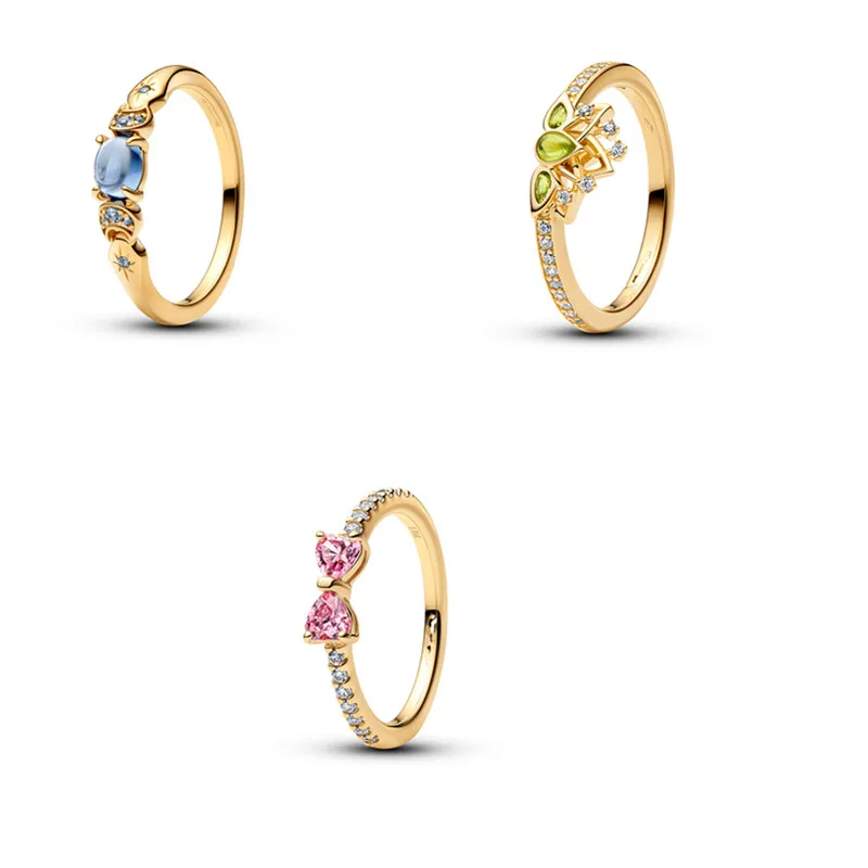 

2025 Shine New Bow Ring Zircon Transparent Ring Sterling Silver Fashion Jewelry Rings For Mother Make Up New Party Gift
