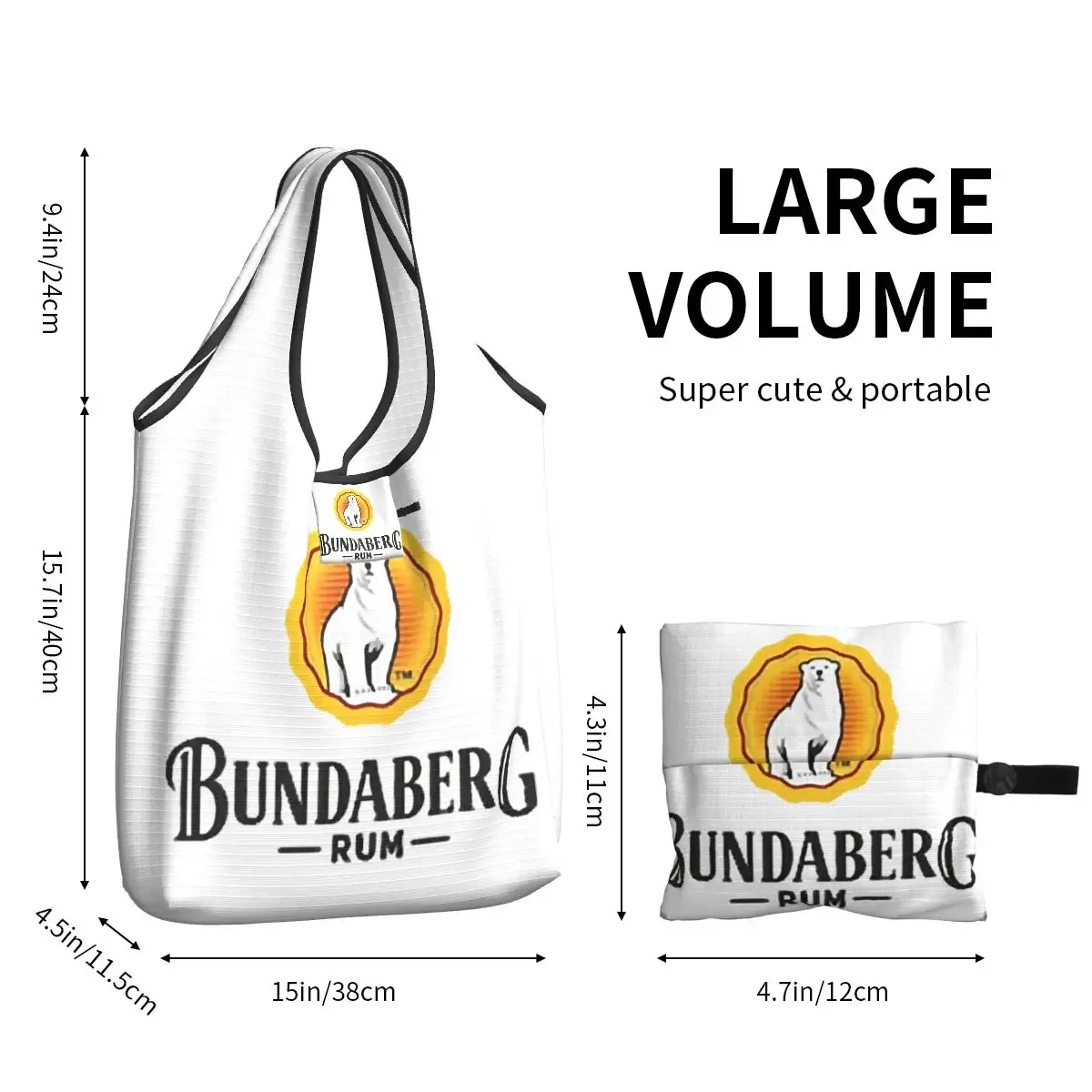 Bundaberg Rum Tas Belanja Tote Portabel Tas Belanja Lipat Tas Tangan Kelontong Tas Bahu