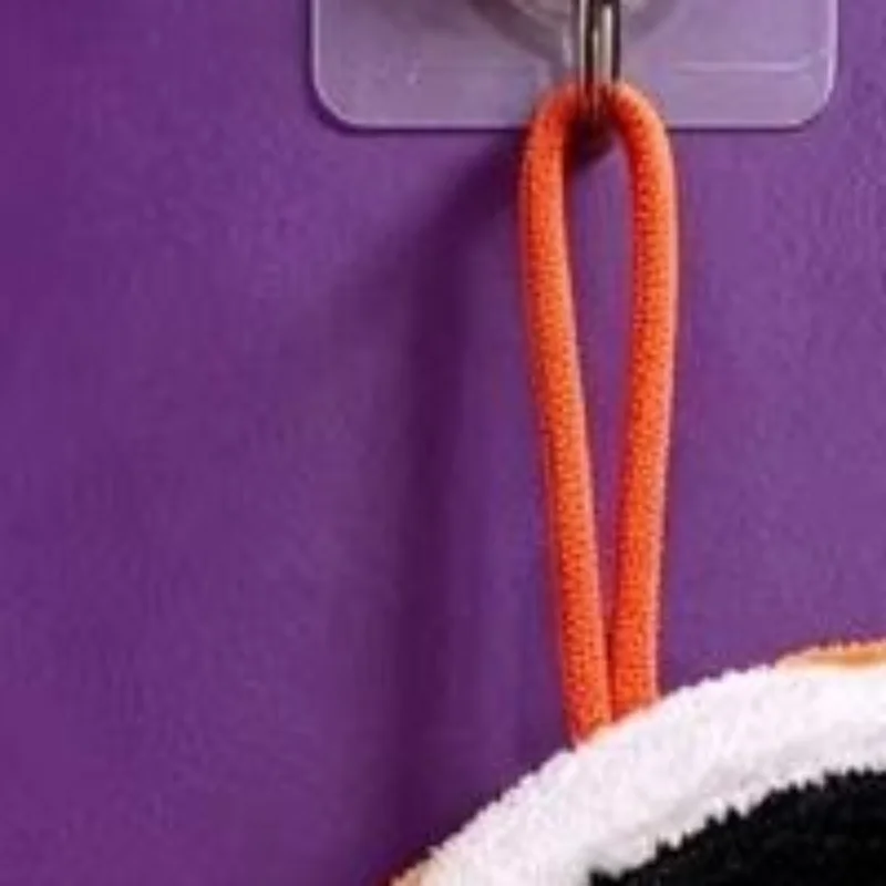 Halloween Cute Pumpkin Coral Velvet Hanging Hand Wipes Kitchen And Bathroom Wipes Holiday Party Pendants