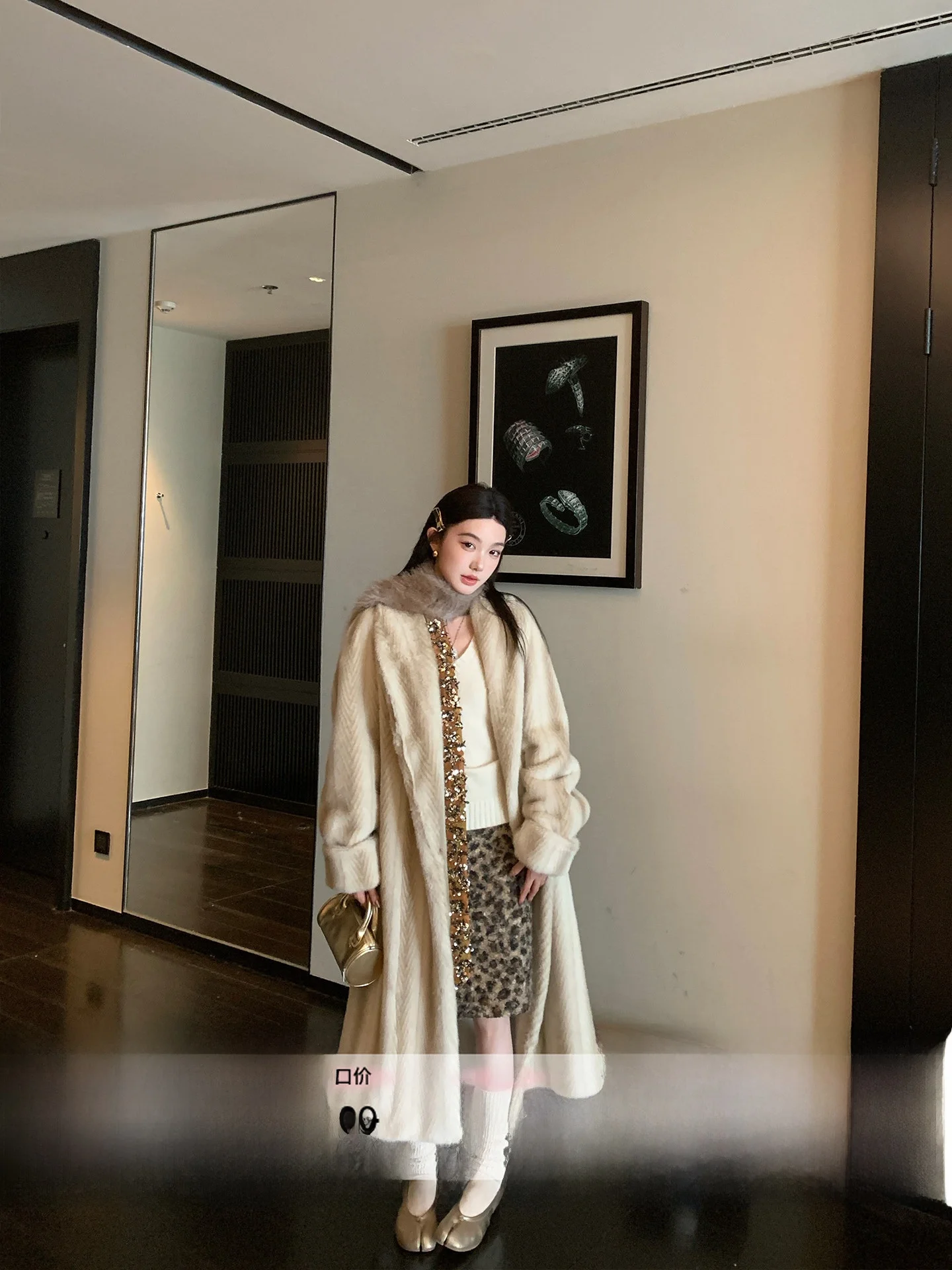 

adient Fur Coat Cus-Dyed High-End Youth Women's Long Sve Loose Fit Winter Faion Simulation Mink