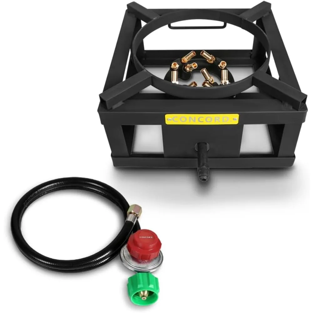 

THE WOK BLOCK 12" Single Propane Outdoor Burner with Built in Wok Ring. 45,000 BTU Great for Stir Frying, Camping, Use as a Side