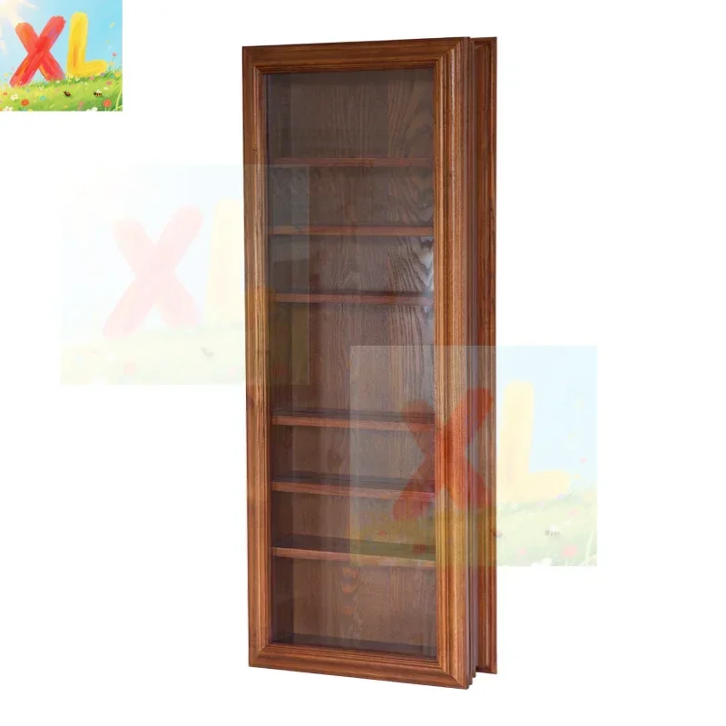 

Retro solid wood wall storage display household building cup plate display stand cafe decoration cabinet