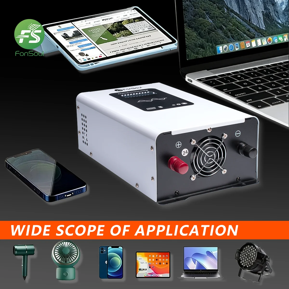 

Инвертор с чистой синусоидой 2000 Вт для домашнего освещения, кемпинга, использования на улице, портативный, универсальный