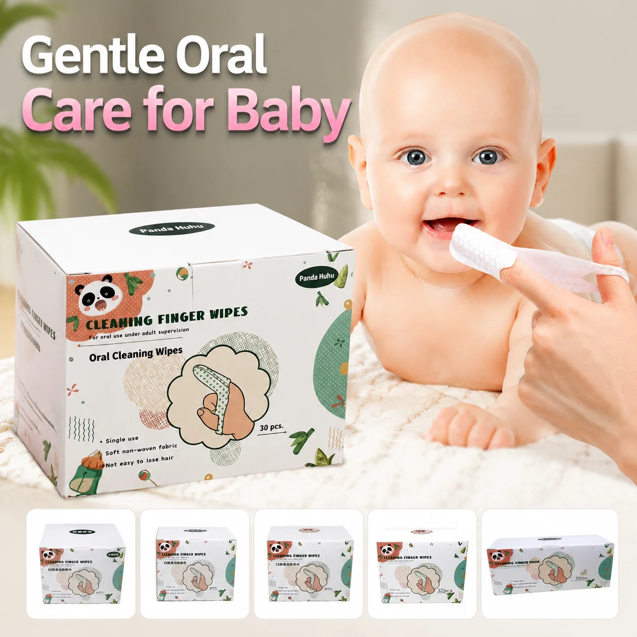 Baby Tongue Cleaner Finger Toothbrush for Oral Care, Infant Gum Cleaner Wipes for Newborns