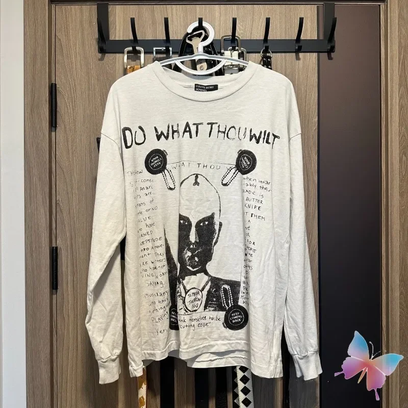 

24ss Street ERD Sweatshirt Masked Portrait Graffiti Letters Bull Head Long Sleeve Tops Casual Men Women White Cotton Tshirts