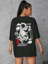 The Harajuku Dragon Funny Pattern T Shirt for Women Casual Summer Tshirt Cotton Street Tee Clothing Soft Brand T-Shirts Female