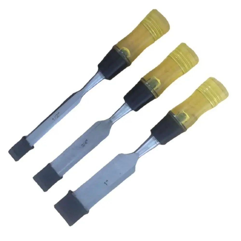 4 Pcs CR-V Steel Wood Carving Set Durable PVC High Impact Handle Premium Carving Kit Craftsman Piercing Handle Hand Tool