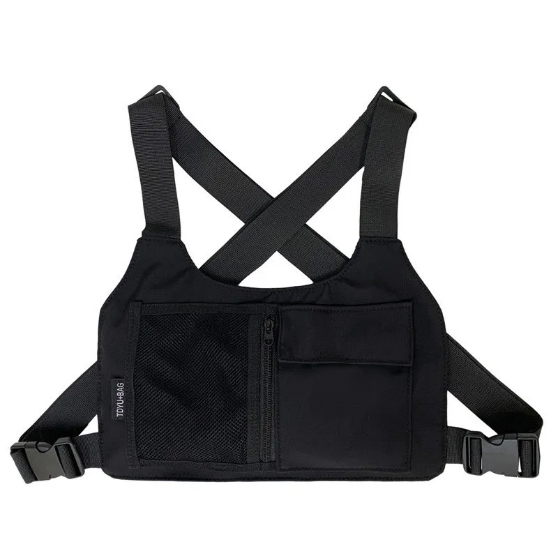Bolso de Pecho Unisex Estilo Hip-Hop, Chaleco Táctico Multifuncional de Nailon de Alta Calidad, Mochila para Deportes al Aire Libre y Viajes