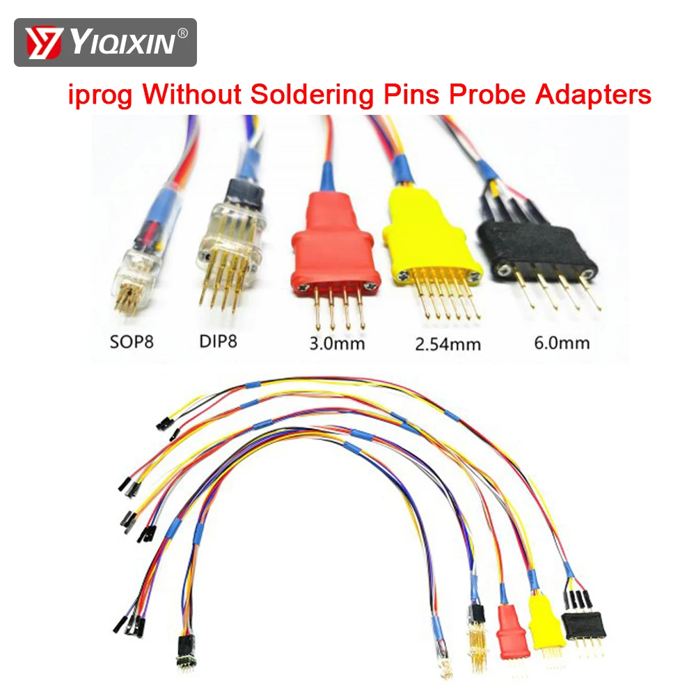 5 Probes Adapters Without Soldering Pins Probe For Xprog/iProg For in-circuit ECU Cable Work With Iprog+ V87 ECU Key Programmer