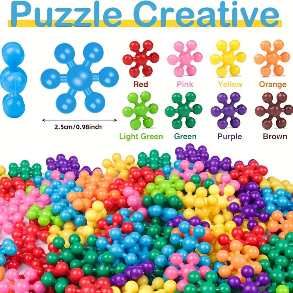 Snowflake Building Blocks Interlocking Connecting Bricks Toy for Kids Children Boys Girls, Random Color and Style