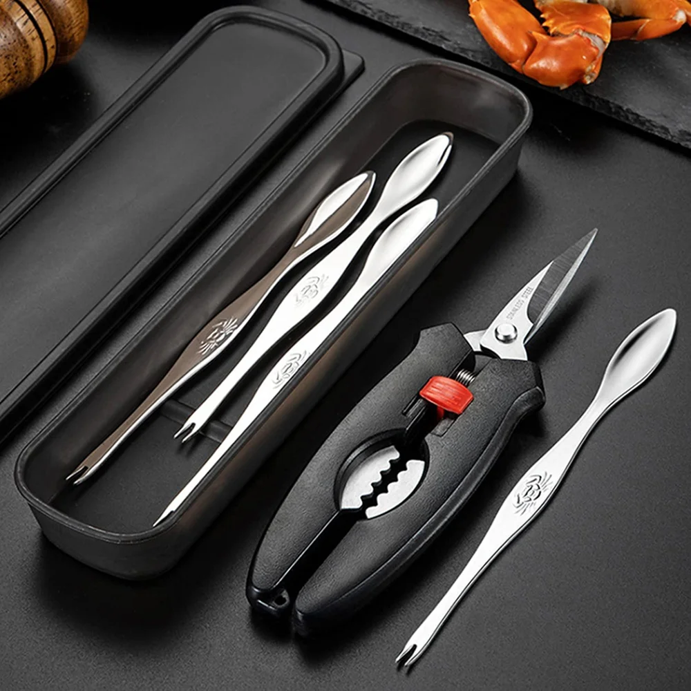 M12K-Crab Tools For Eating,Lobster And Crab Tool Set,Lobster Crackers Shellfish Seafood Tool,Nut Cracker And Seafood Scissors
