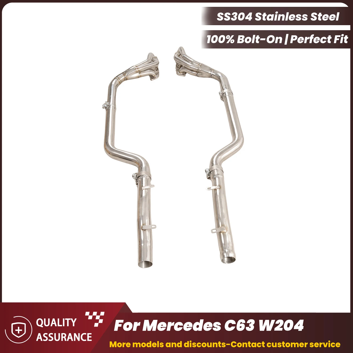 Cabeceras deportivas ECCF SUS304 para Mercedes C63 W204, sonido de escape agresivo, mejora del rendimiento, fácil instalación