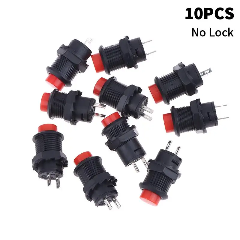 10pcs S3A /125VAC 1.5A/250VAC DS-428/427 Self-Lock /Momentary Pushbutton Switches DS-428/427 12mm OFF- ON Push Button