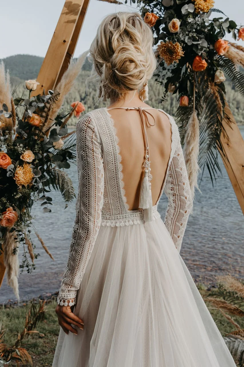 Robe de Plage Bohème en Dentelle, Dos aux, Tenue de Mariage, Demoiselle d'Honneur